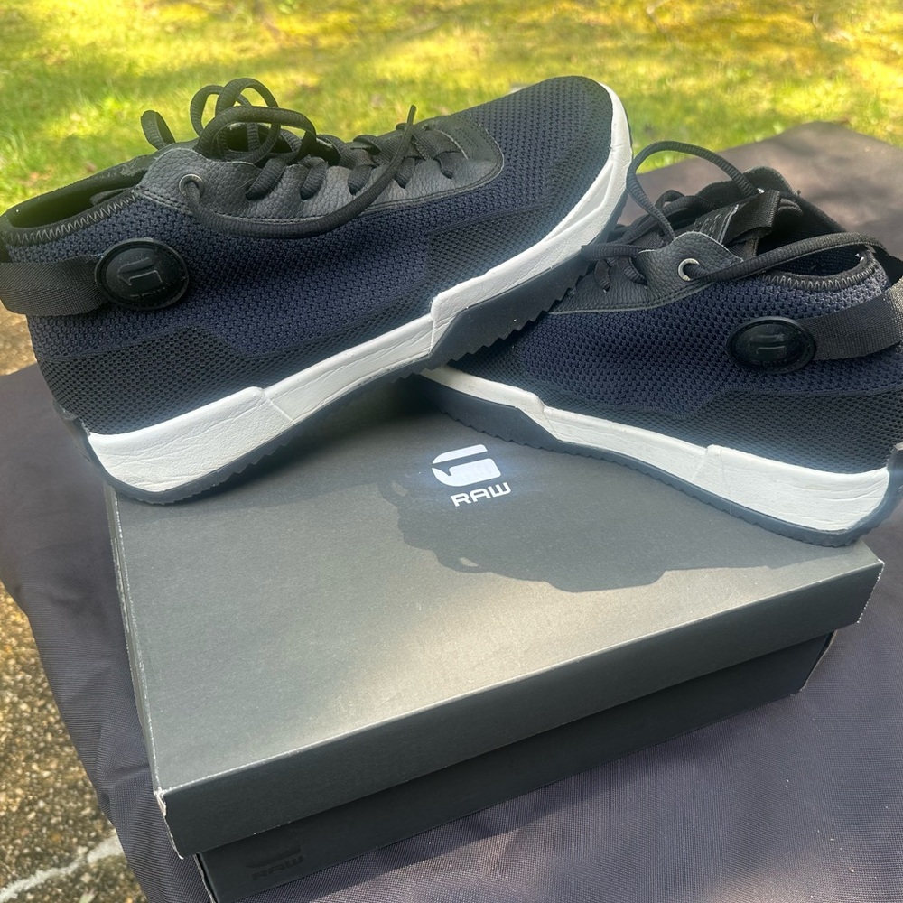 G-Star Navy and White High-Top Sneakers